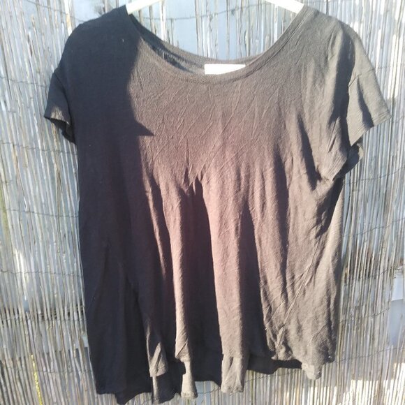 Mossimo Solid Black Lightweight Tee with Cap Sleeves Women's XS - Picture 2 of 8